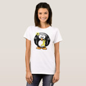 T-shirt Pingouin à ruban de sensibilisation jaune (Devant entier)