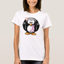 Pingouin à ruban de sensibilisation rose