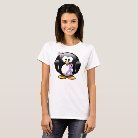 T-shirt Pingouin à ruban pour la sensibilisation à la lava (Devant entier)