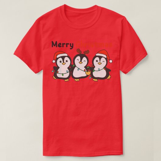 T-shirt Pingouin animaux de Noël mignons pingouins (Design devant)