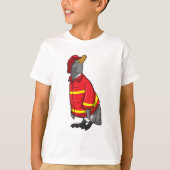 T-shirt Pingouin as Firefighter with Helmet (Devant)