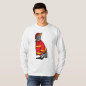 T-shirt Pingouin as Firefighter with Helmet (Devant entier)