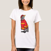 T-shirt Pingouin as Firefighter with Helmet (Devant)
