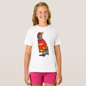 T-shirt Pingouin as Firefighter with Helmet (Devant entier)