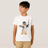 T-shirt Pingouin as Painter with Paint brush & Colour (Devant entier)