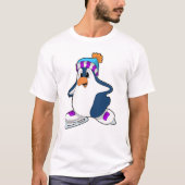 T-shirt Pingouin at Ice skating with Ice skates (Devant)