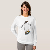 T-shirt Pingouin at Ice skating with Ice skates (Devant entier)