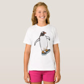 T-shirt Pingouin at Ice skating with Ice skates (Devant entier)