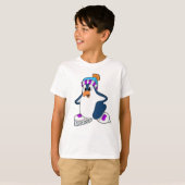 T-shirt Pingouin at Ice skating with Ice skates (Devant entier)