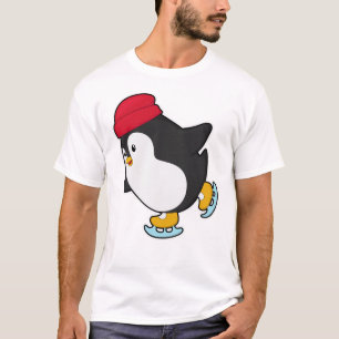 T-shirt Pingouin au patinage sur glace avec Casquette