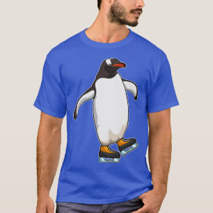 T-shirt Pingouin au patinage sur glace avec patins sur gla