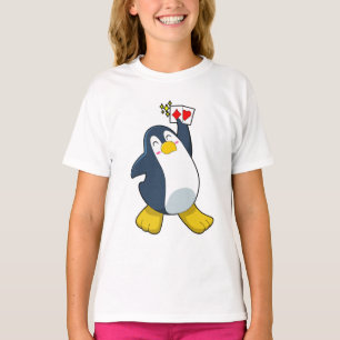 T-shirt Pingouin au Poker avec cartes de Poker