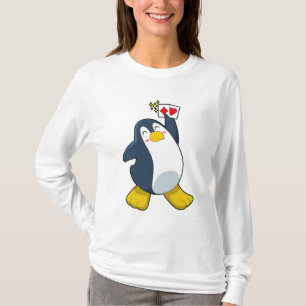 T-shirt Pingouin au Poker avec cartes de Poker