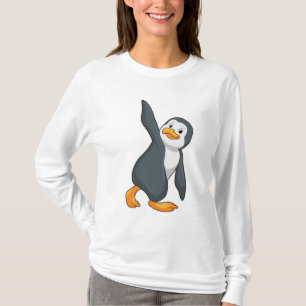 T-shirt Pingouin au Yoga Exercice d'étirement
