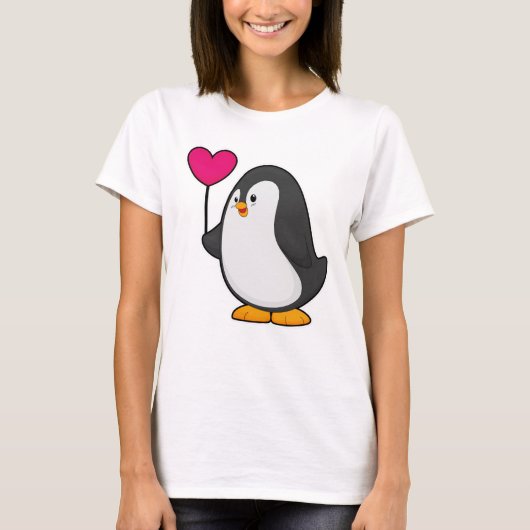 T-shirt Pingouin avec ballon cardiaque (Devant)