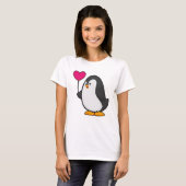 T-shirt Pingouin avec ballon cardiaque (Devant entier)