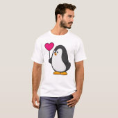 T-shirt Pingouin avec ballon cardiaque (Devant entier)