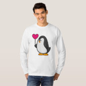T-shirt Pingouin avec ballon cardiaque (Devant entier)