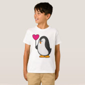 T-shirt Pingouin avec ballon cardiaque (Devant entier)