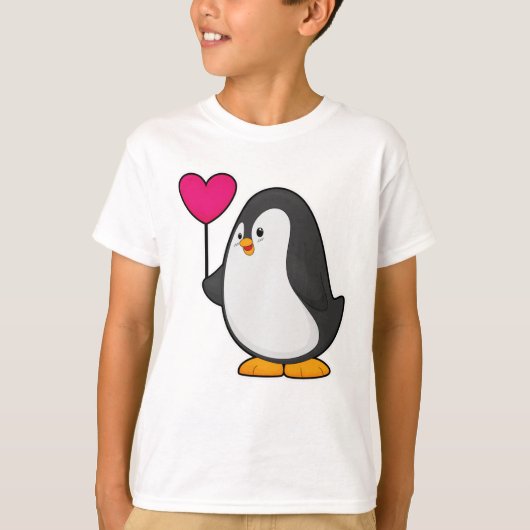 T-shirt Pingouin avec ballon cardiaque (Devant)