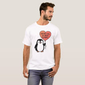 T-shirt Pingouin avec ballon cardiaque - Design Cool (Devant entier)