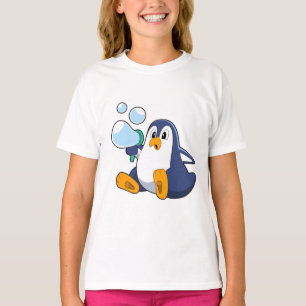 T-shirt Pingouin avec bulles de savon.PNG