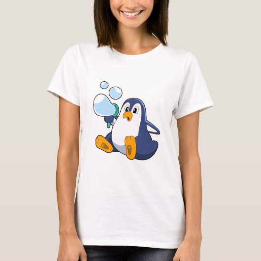T-shirt Pingouin avec bulles de savon.PNG (Devant)