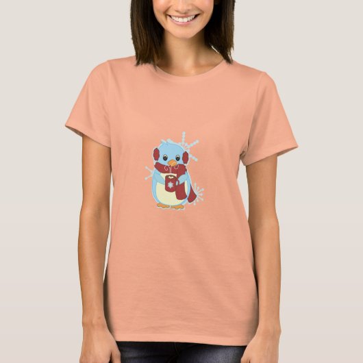 T-shirt Pingouin avec cacao chaud (Devant)