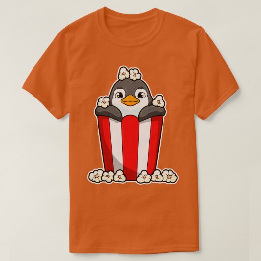 T-shirt Pingouin avec cône Popcorn (Design devant)