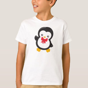 T-shirt Pingouin Avec Cravate De Bow, Pingouin Mignonne, P