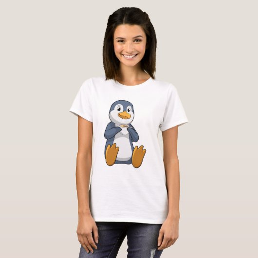T-shirt Pingouin avec la coupe du café (Devant entier)