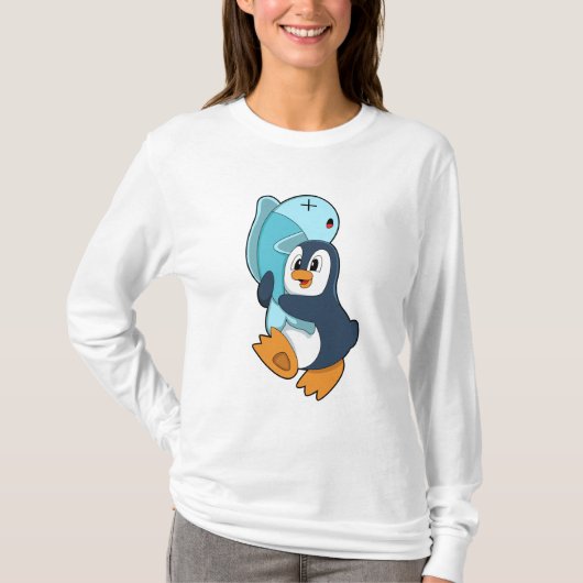 T-shirt Pingouin avec poisson (Devant)