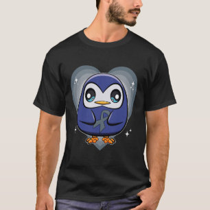 T-shirt Pingouin avec Ribbon World Dyslexie Sensibilisatio
