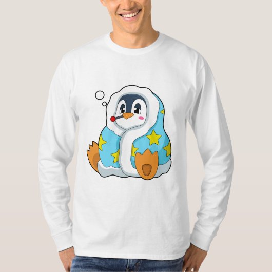 T-shirt Pingouin avec thermomètre clinique (Devant)
