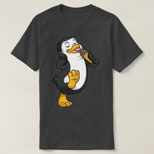 T-shirt Pingouin avec un cône de glace (Design devant)