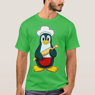 T-shirt Pingouin comme boulon avec broche à rouleaux