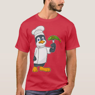 T-shirt Pingouin comme cuire avec tablier de Cuisine de po