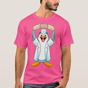 T-shirt Pingouin comme docteur avec plâtre