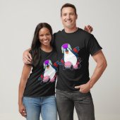 T-shirt Pingouin comme Patineur Inline avec Patins Inline (Unisexe)