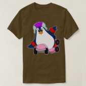 T-shirt Pingouin comme Patineur Inline avec Patins Inline (Design devant)