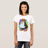 T-shirt Pingouin comme peintre avec Spray (Devant entier)
