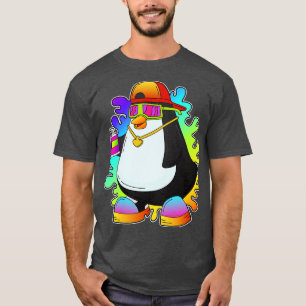 T-shirt Pingouin comme peintre avec Spray