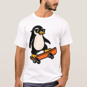 T-shirt Pingouin cool sur skateboard (Devant)
