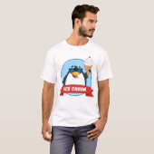 T-shirt Pingouin cool tenant de la crème glacée (Devant entier)