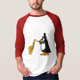 T-shirt Pingouin d'AL jouant le saxophone