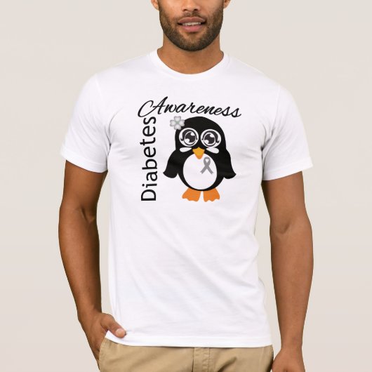 T-shirt Pingouin de conscience de diabète (Devant)