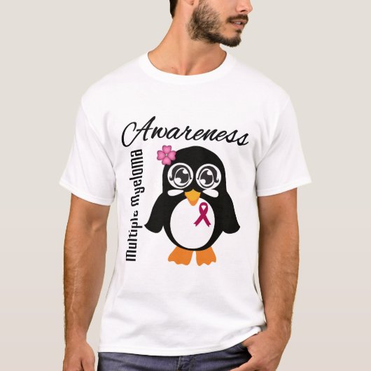 T-shirt Pingouin de conscience de myélome multiple (Devant)