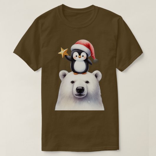 T-shirt pingouin de noël (Design devant)