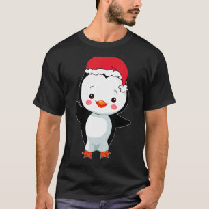 T-shirt Pingouin de Noël chapeau Noël Pajama de Noël pour