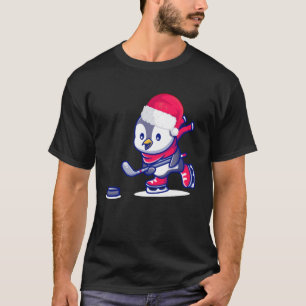 T-shirt Pingouin de noël de hockey sur glace